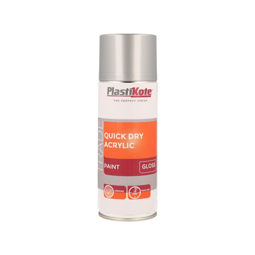Plastikote - Quick Dry Acrylic Spray 400Ml - Gloss Grey