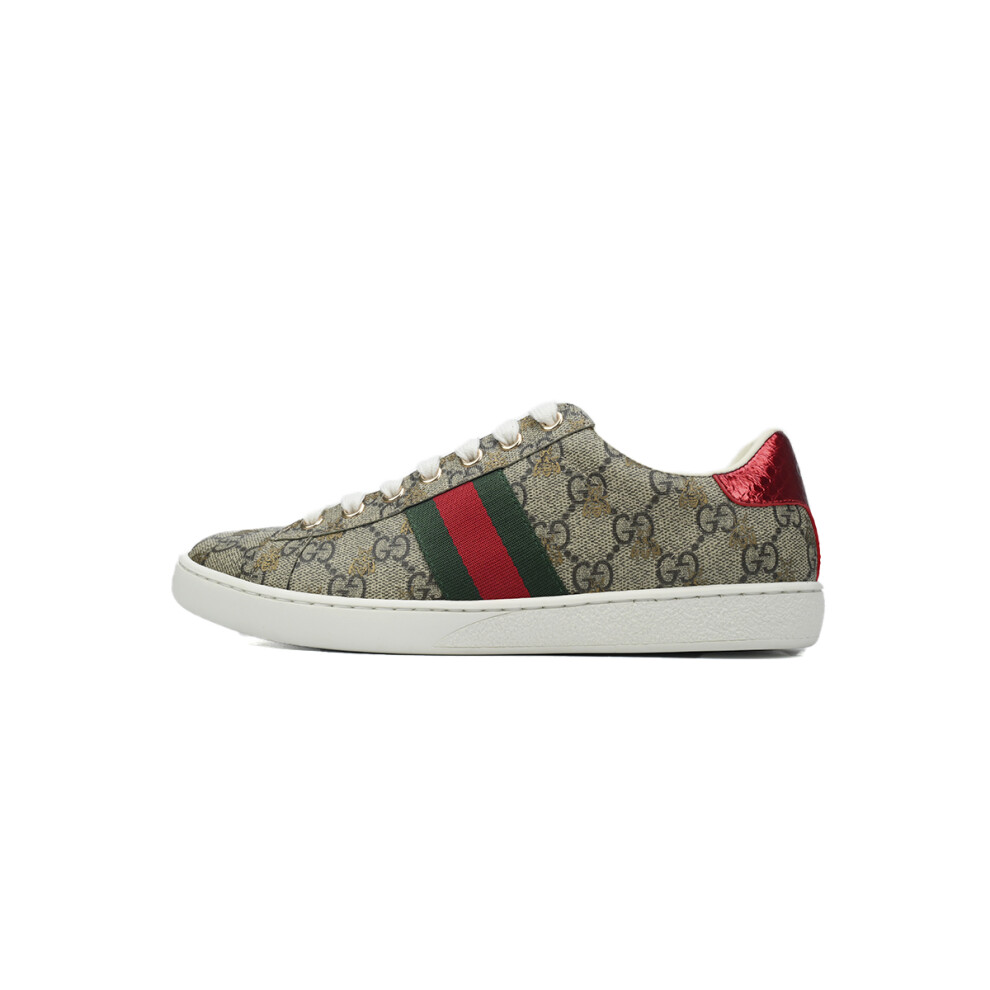 (EUR SIZE 35) GUCCI ACE Canvas bee fashionable board shoes