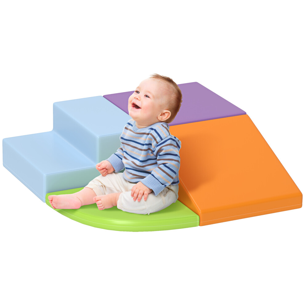 Homcom 4-Piece Soft Play Set Climb And Crawl Foam Activity Toys Orange - Image 4