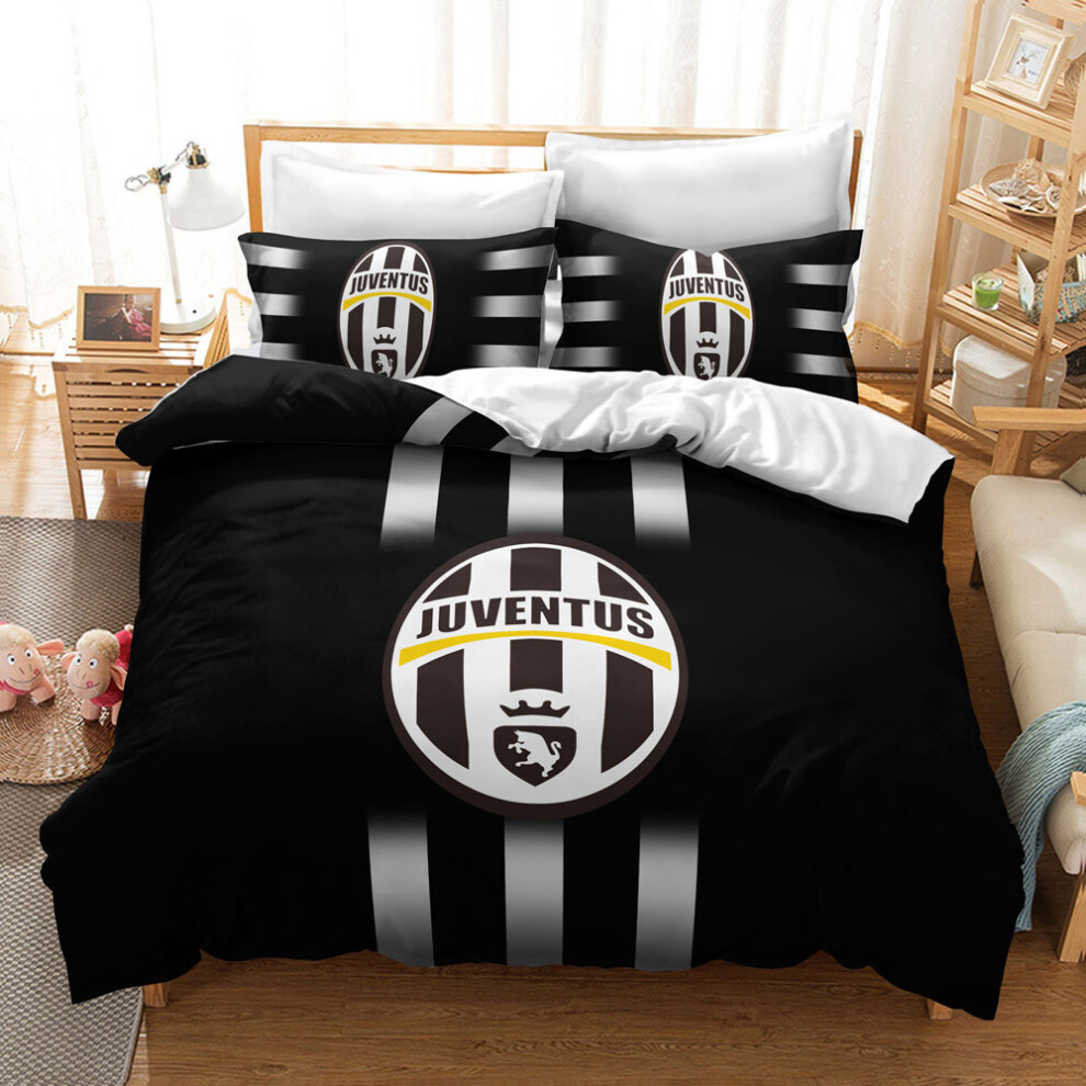 (Style 6, Single 135*200cm ) Football Fan Duvet Cover Football Team Logo Bedding 3 Piece Set