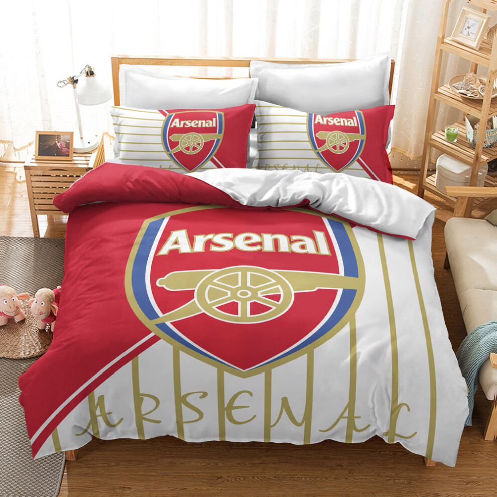 (Style 7, Single 135*200cm ) Football Fan Duvet Cover Football Team Logo Bedding 3 Piece Set