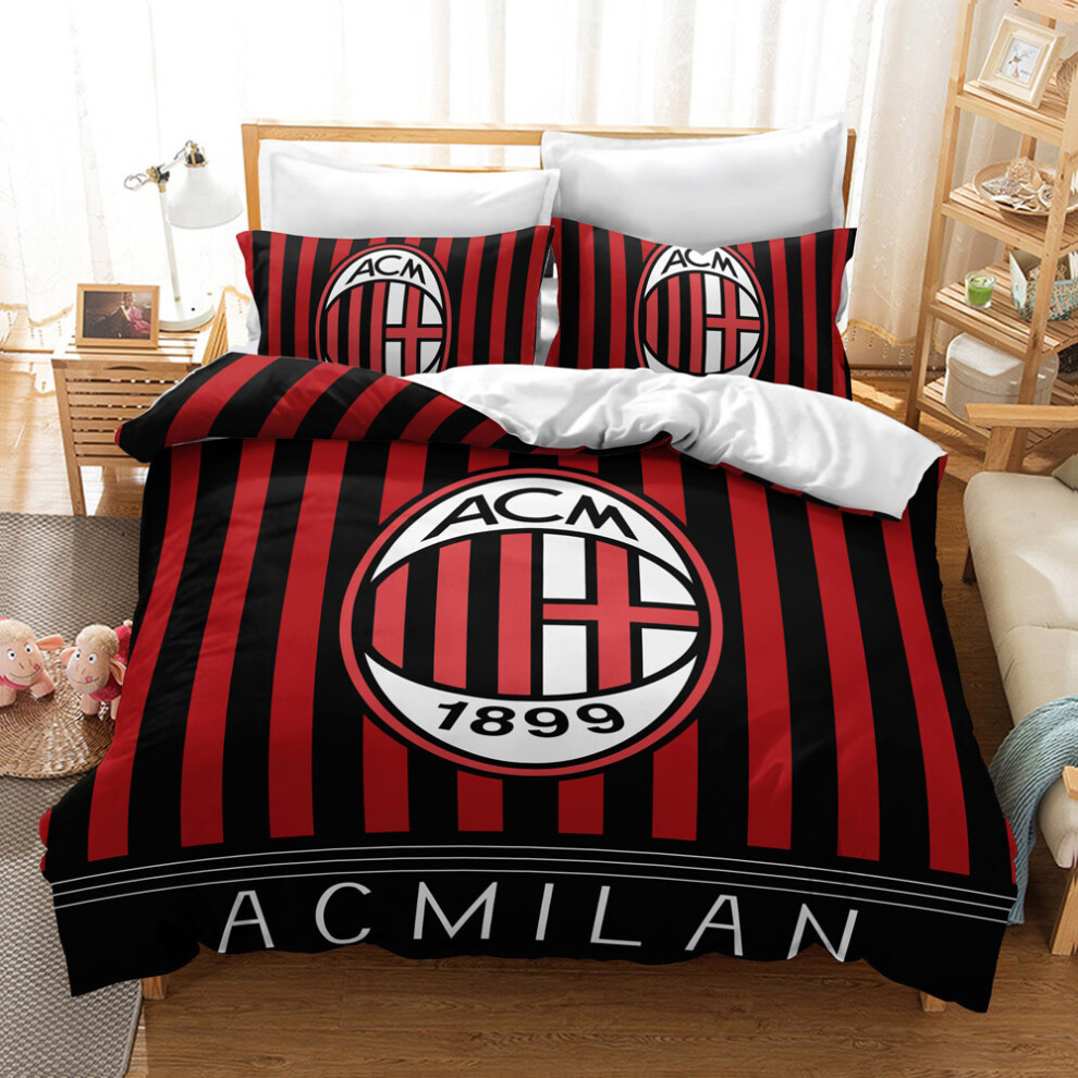 (Style 12, Single 135*200cm ) Football Fan Duvet Cover Football Team Logo Bedding 3 Piece Set