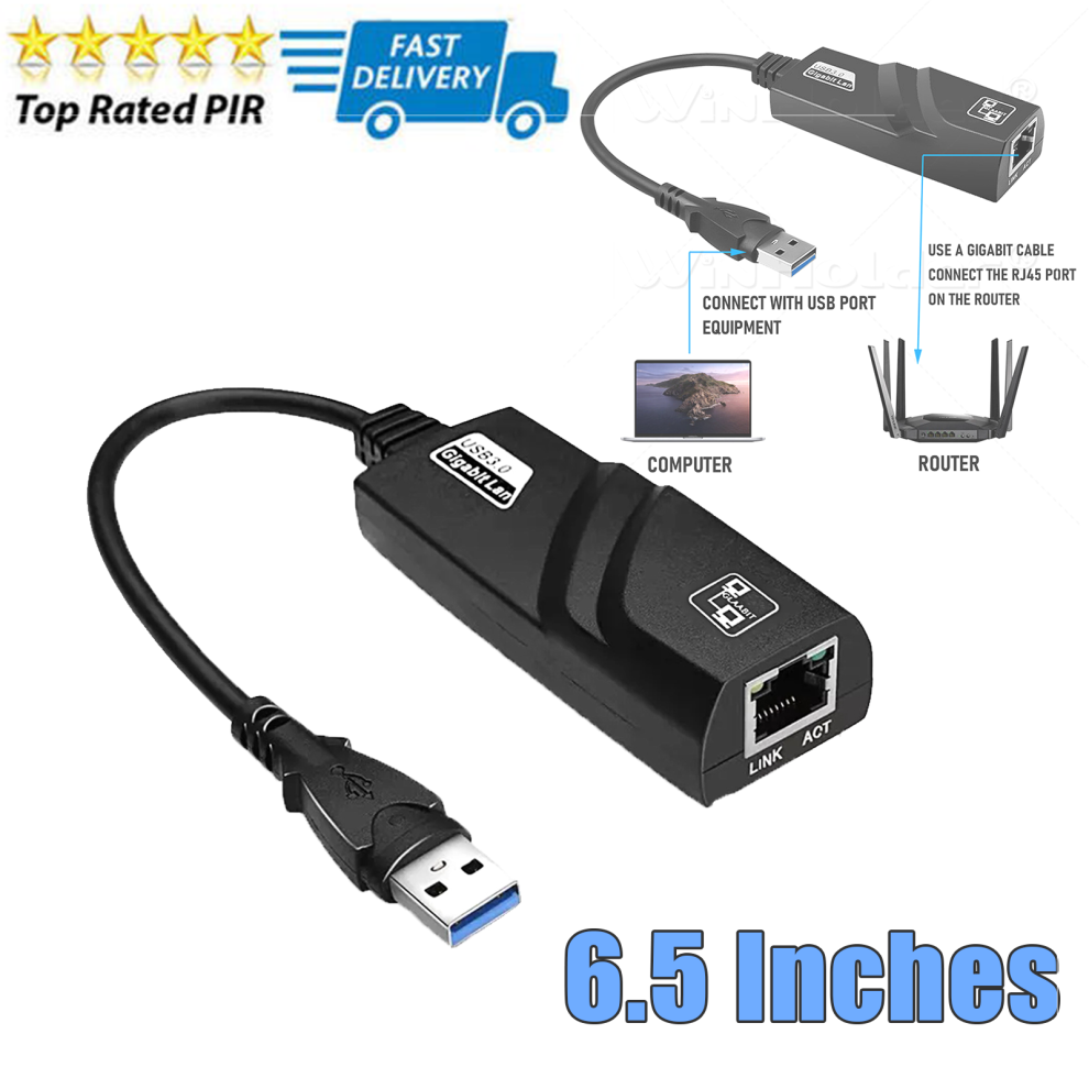 USB3.0 Gigabit Ethernet LAN RJ45 1000MBPS Network Adapter
