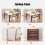 Living And Home Square 60cm Folding Coffee Table with Marble Effect Top 5