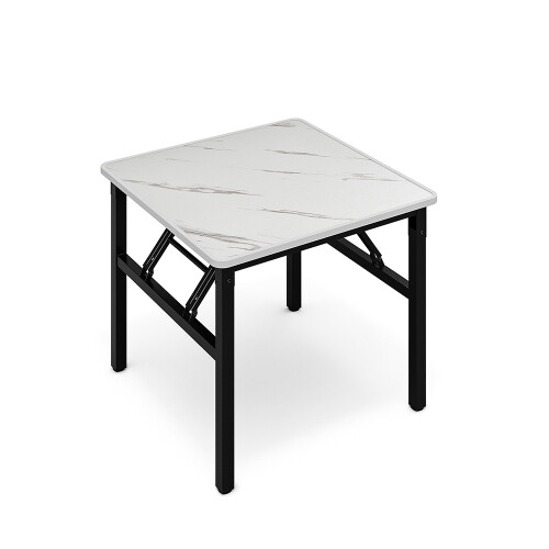 Living And Home Square 60cm Folding Coffee Table with Marble Effect Top 1