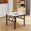 Living And Home Square 60cm Folding Coffee Table with Marble Effect Top 1
