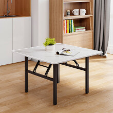 Square 80cm Folding Coffee Table with Marble Effect Top