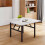 Living And Home Square 80cm Folding Coffee Table with Marble Effect Top 1