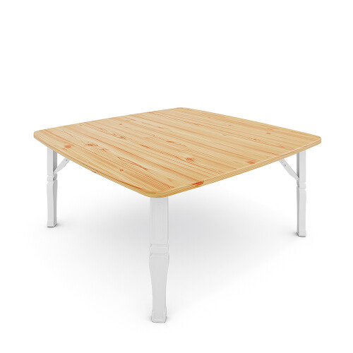 Living And Home Square 80cm Wooden Folding Coffee Table Natural 1