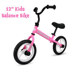 (PINK) 12" Kids Balance Bike Walking Running Training Bicycle For 2-6 Years Children