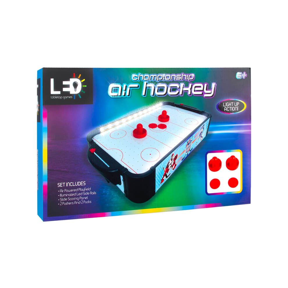 LED Championship Air Hockey Set Challenge family and friends to a game