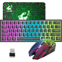 60% Compact Wireless Gaming Keyboard and Mouse Set, 3800mAh