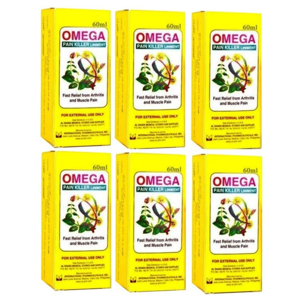 Omega 6-Piece Pain Killer Liniment  Fast-Acting Liniment for Muscle and Joint Pain 60 ml
