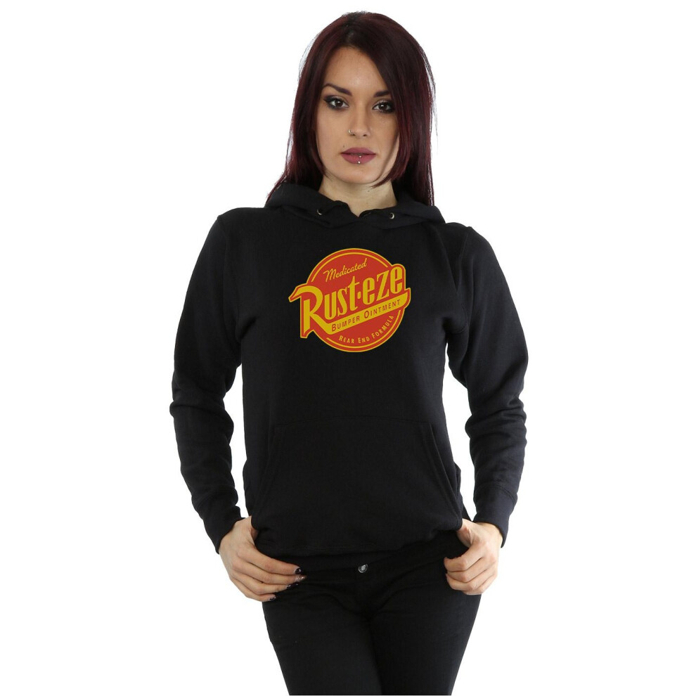 (L, Black) Cars Womens/Ladies Rust-Eze Logo Heather Hoodie