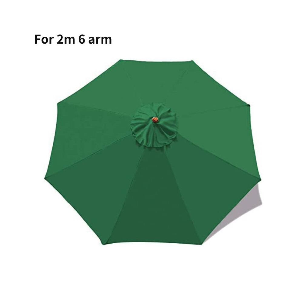 (Greeb, 200cm 6 Arm) 2m 27m 3m Replacement Umbrella Fabric Garden Parasol Canopy Cover For 6 8 Arm