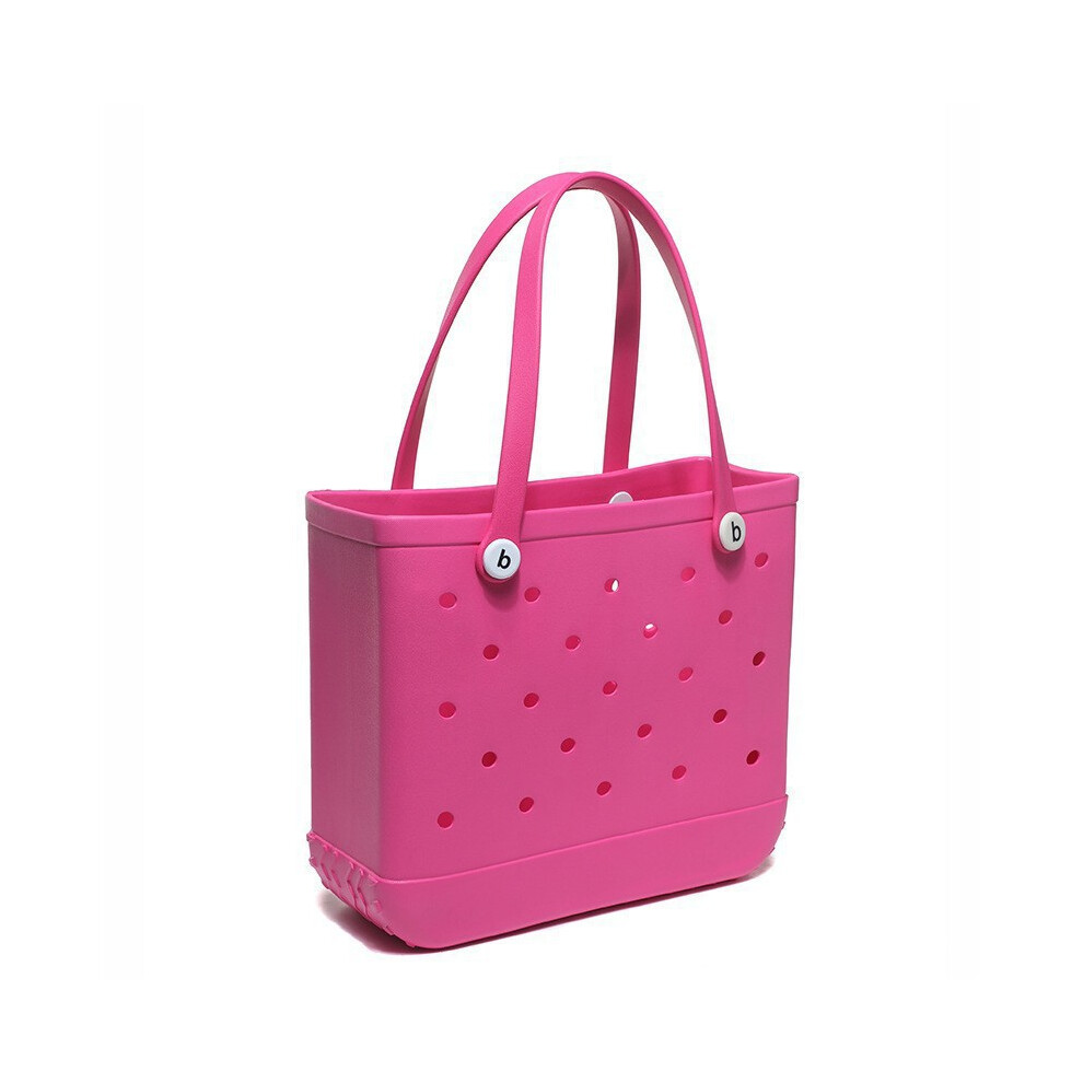 (rose red, L(48*24*36cm)) Beach EVA Rubber Waterproof Travel Tote Bag