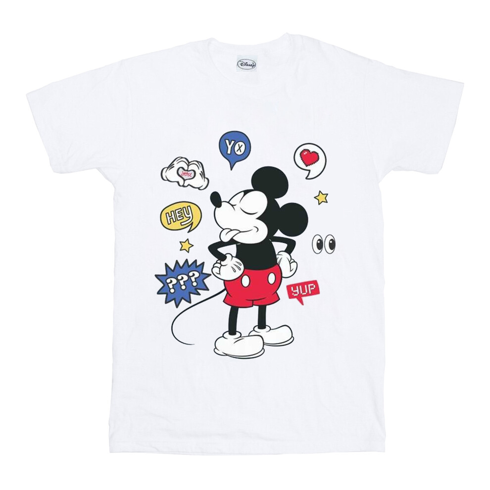 Mickey Mouse Tongue Out Cotton Boyfriend T-Shirt