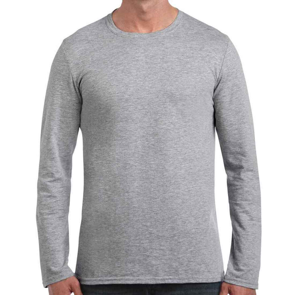 (XXL, Sports Grey) Gildan Unisex Adult Softstyle Long-Sleeved T-Shirt