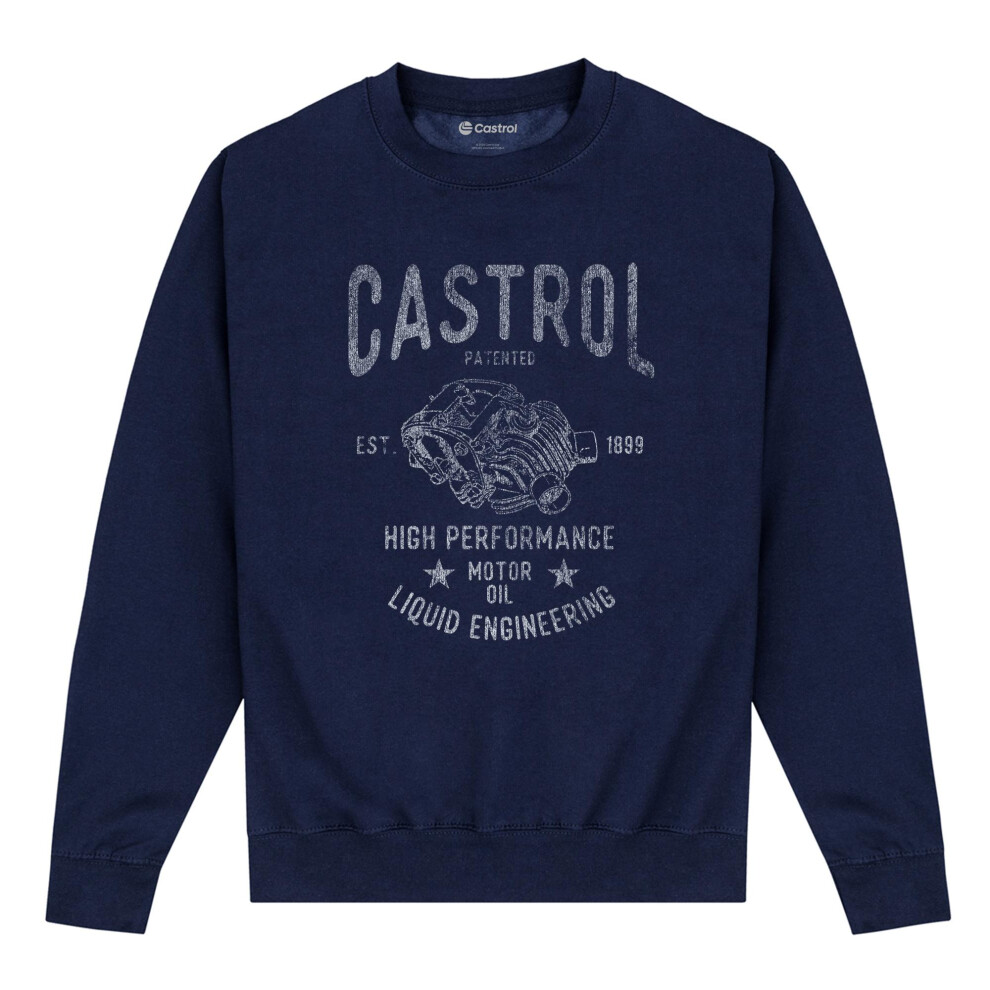 (L, Royal Blue) Castrol Unisex Adult Motor Oil Sweatshirt