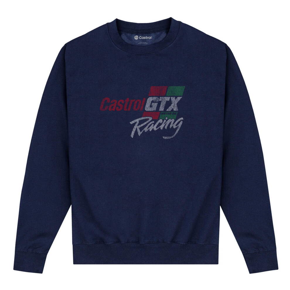 (XXL, Navy Blue) Castrol Unisex Adult Racing Sweatshirt