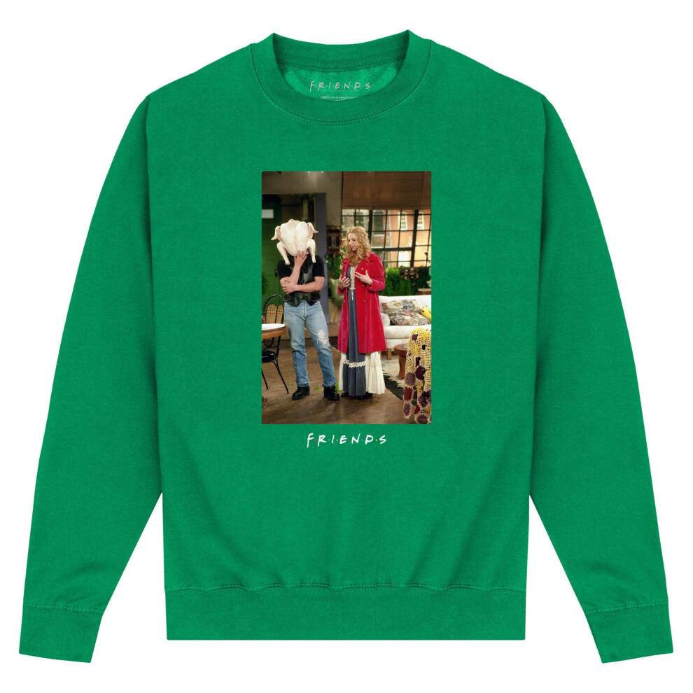 (XL, Green) Friends Unisex Adult Turkey Head Joey Sweatshirt