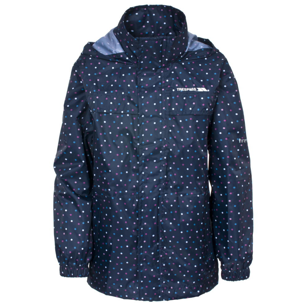 (2-3 Years, Navy Dot) Trespass Totam Kids Waterproof School Jacket