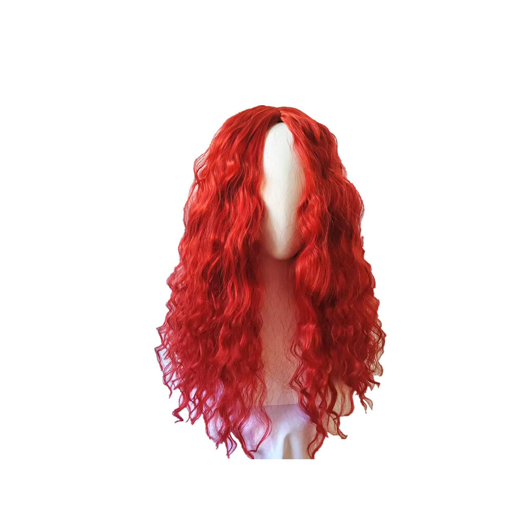 (Red) Descendants The Rise Of Red Women Wavy Wig Cosplay Headdress Show Decoration