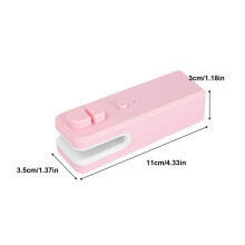 (Pink) Snack Bag Sealer And Cutter Vacuum Food Heat Small USB Rechargeable Heat Chip Bag Sealer Vacuum Bag Sealer With Cutter
