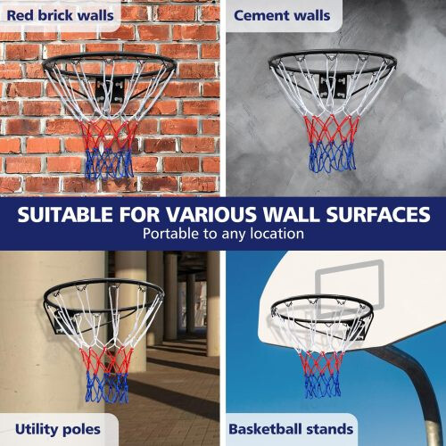 Basketball Rim Replacement Standard 18" Steel Rim Wall Mounted