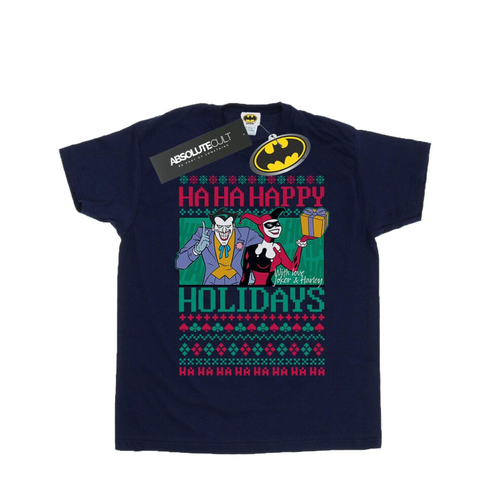 Joker And Harley Quinn Ha Ha Happy Holidays T-Shirt