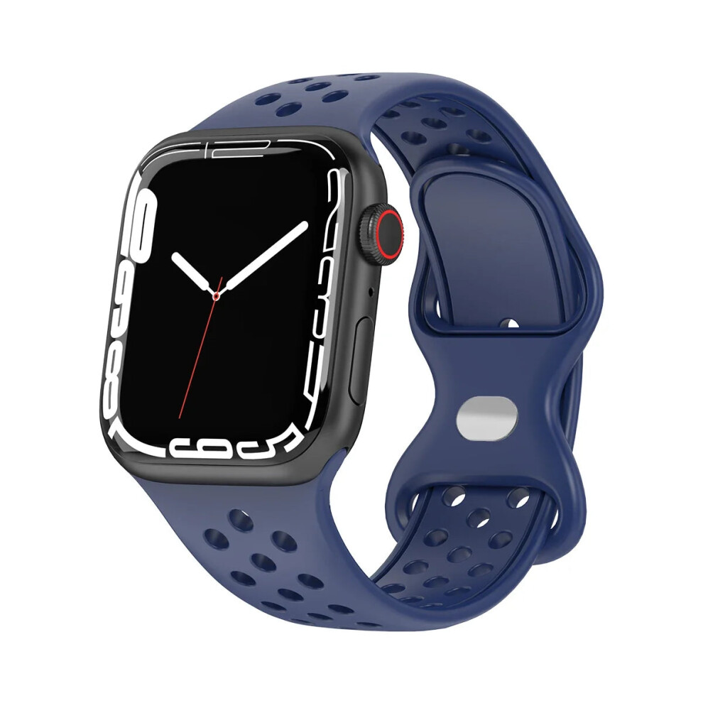 (, 38 40 41Mm) Strap For Apple Watch Correa Silicone Sports Bracelet Iwatch 8 Se 7 6 5 Ultra Blue 8187901414852