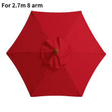 (Red, 270cm 8 Arm) 2m 27m 3m Replacement Umbrella Fabric Garden Parasol Canopy Cover For 6 8 Arm