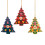 (Beige Multicoloured) Kashmiri Christmas Tree Wooden Decorations - Assorted 3