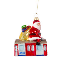 Santa Riding the Tube Shaped Christmas Bauble