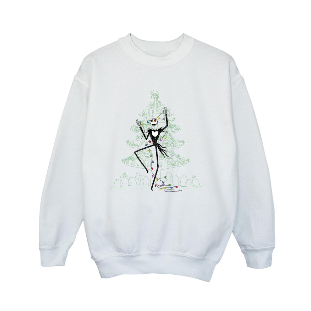 The Nightmare Before Christmas Tree Green Sweatshirt