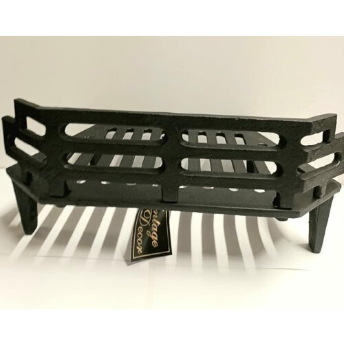 Vintage Decor 16" Victorian Cast Iron Fire Grate with Coal Saver Guard 2