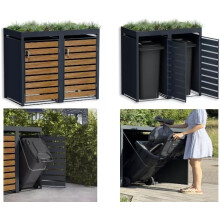 DWD® Double Wheelie Bin Hideaway with Plant Roof - 120L/240L