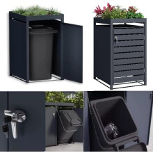DWD® Single Wheelie Bin Hideaway with Plant Roof - 120L/240L