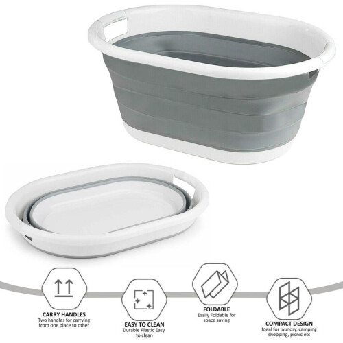 Collapsible Laundry Basket | Pop-Up | Space-Saving | Plastic 2
