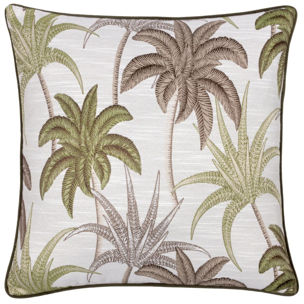 (50cm x 50cm, Green) Wylder Galapagos Jacquard Piped Cushion Cover