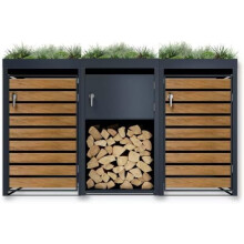 DWD® Double Bin Shed with Plant Roof & Storage - 120L/240L