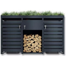 DWD® Double Wheelie Bin Storage Shed with Plant Roof