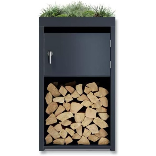 DWD® Double Wheelie Bin Storage Shed with Plant Roof 1