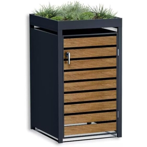 DWD® Single Wheelie Bin Hideaway with Plant Roof 1