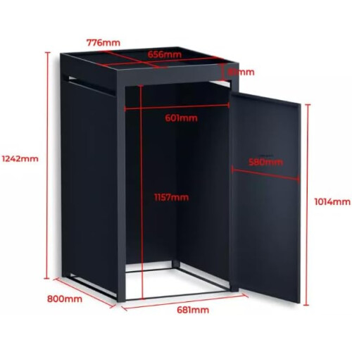 DWD® Single Wheelie Bin Hideaway with Plant Roof 2