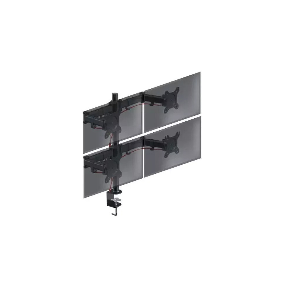 New Duronic Dm254 Monitor Arm Stand | Quad Pc Desk Mount | Steel | Height Adjust 5060382745215
