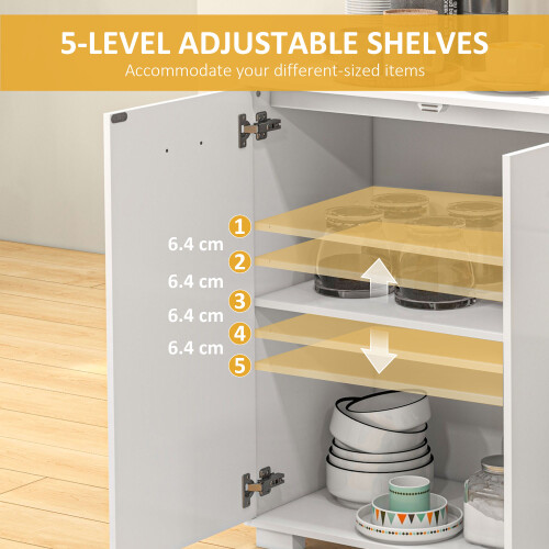 Homcom HOMCOM Modern Sideboard Kitchen Storage Cabinet with 2 Drawers, White 2