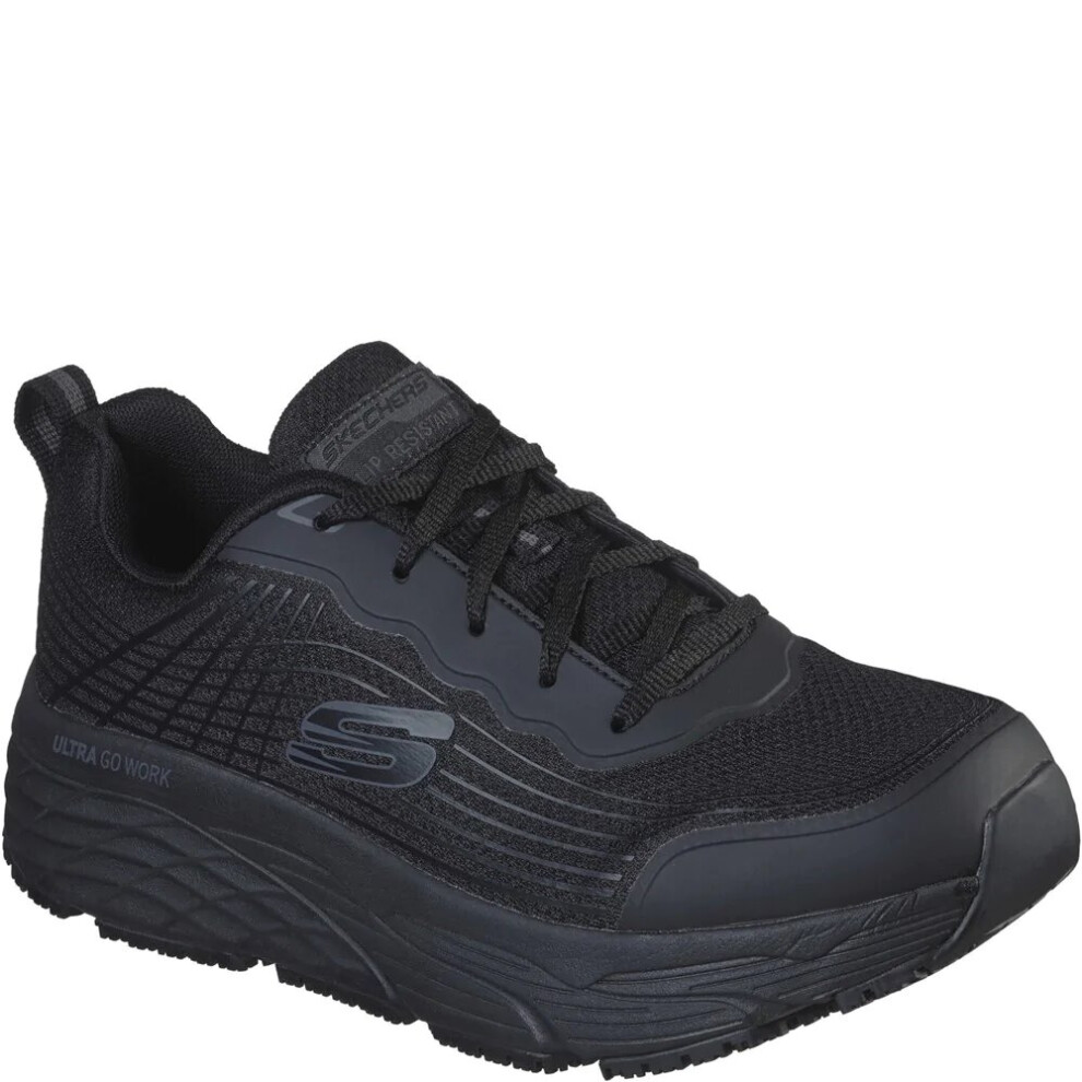 (11 UK, Black) Skechers Mens Elite Work Trainers
