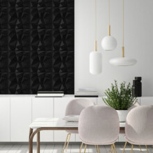 (Black, Set of 6) Decorative 3D Wall Panels (50cm x 50cm) Diamond Design PVC Cladding Panel