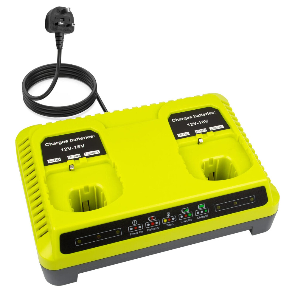 P117 Battery Charger for Ryobi Dual Replacement 18v Li-ion & Ni-cad Ni-Mh 12V-18V Charger for Ryobi One+ Cordless Power Tool Battery P100 P101 P106